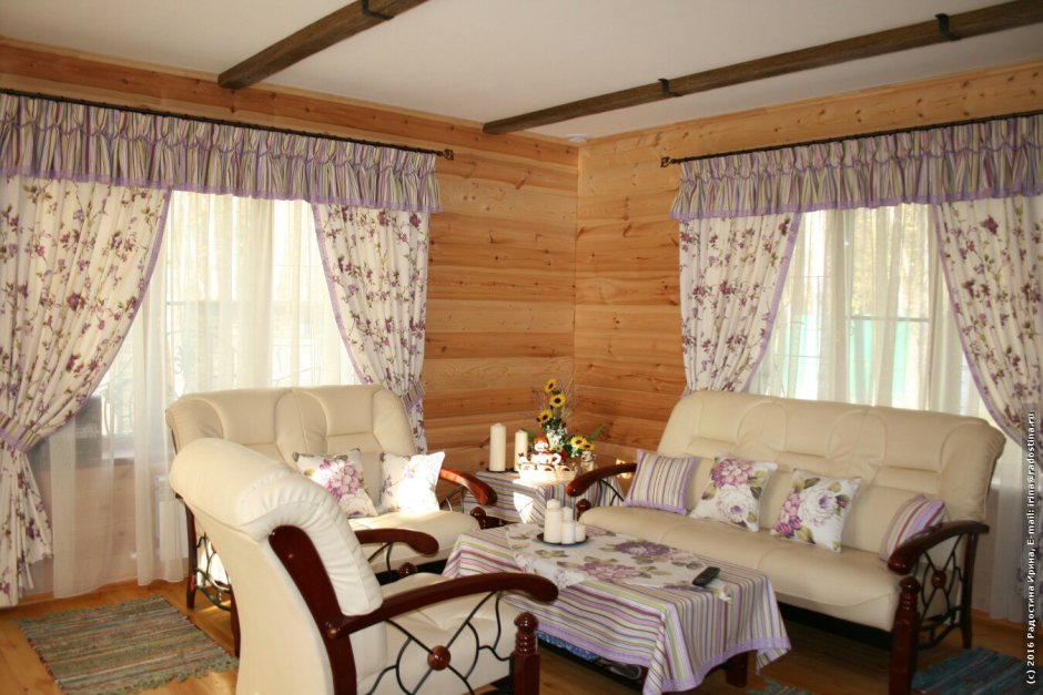 Занавески на окна в деревенском стиле