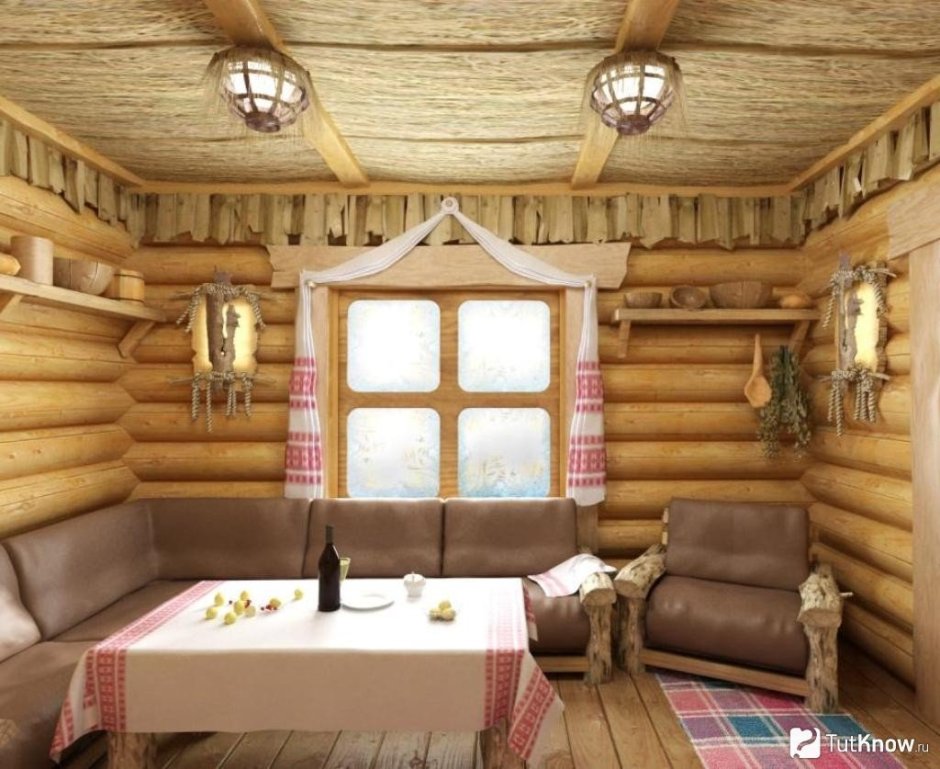 Внутренний интерьер бани