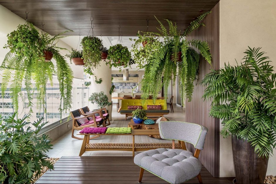 Красивый зимний сад в квартире