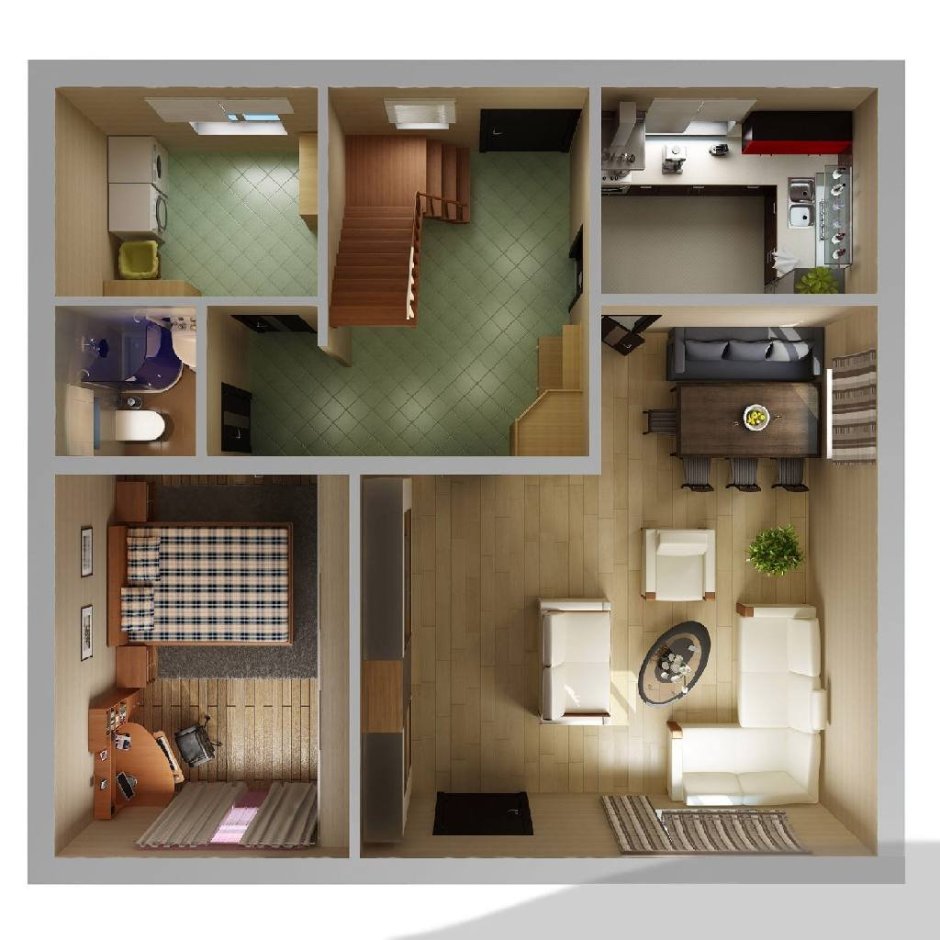 Двухкомнатная квартира вид сверху