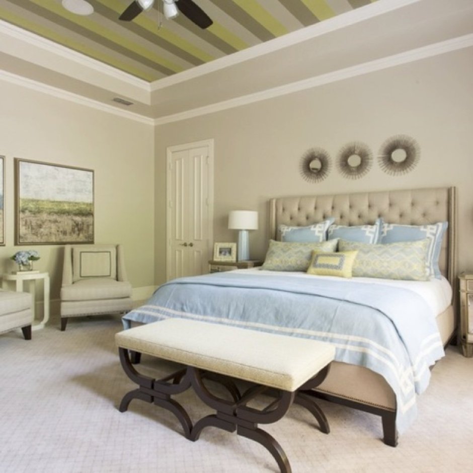 Интерьеры оливковой спальни в классическом