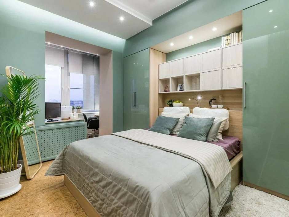 Спальня в стиле Прованс фисташкового цвета