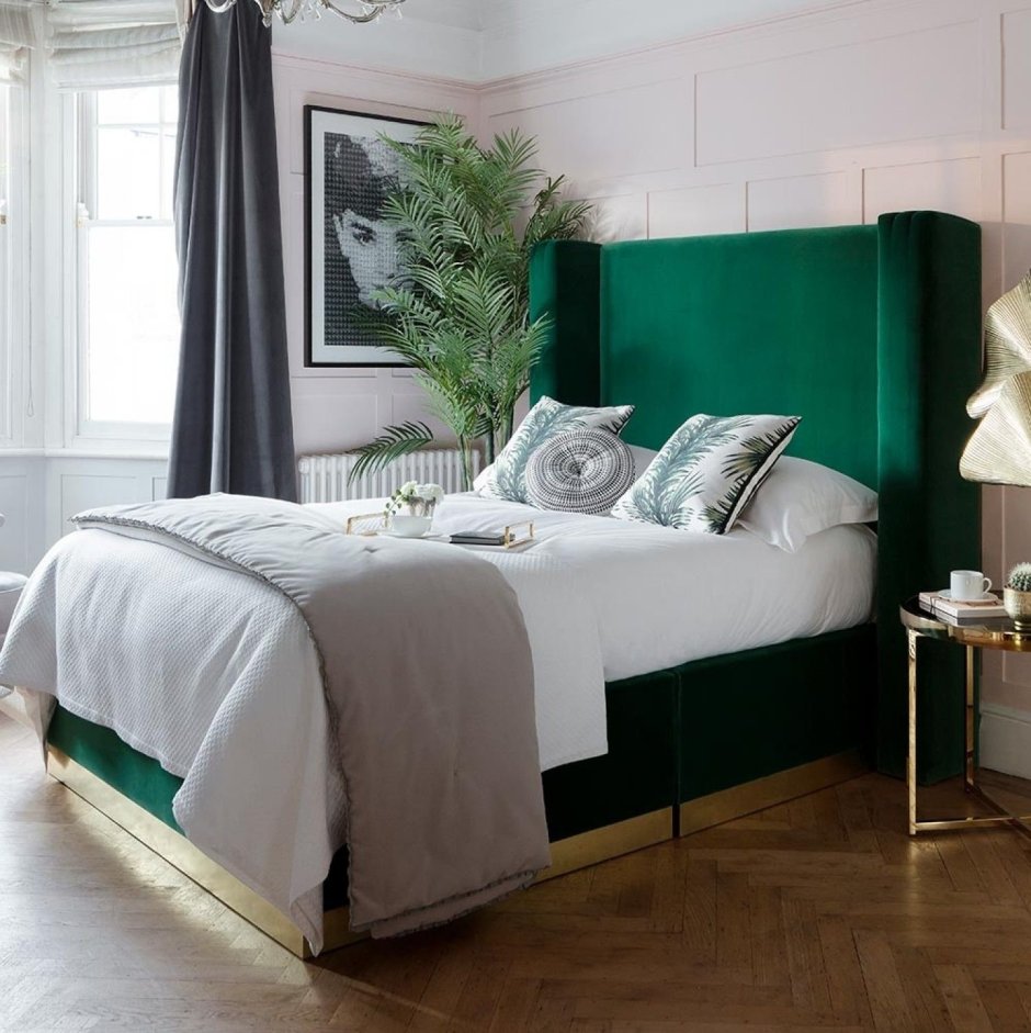 Спальня в стиле Прованс в зеленых тонах