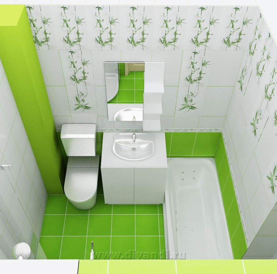 Бело зеленый туалет