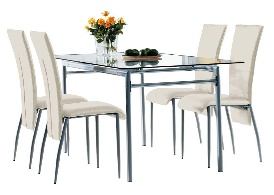 Комплект обеденной мебели степ k-05 Наоми/хром (стол, 4 стула)