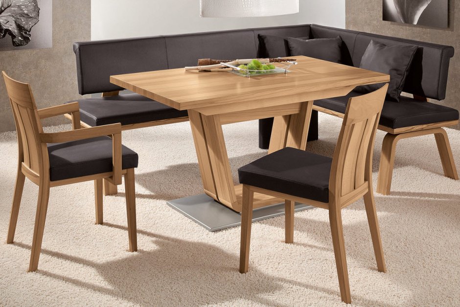 Столовая группа Table w/6 Red & Silver Dining Chairs