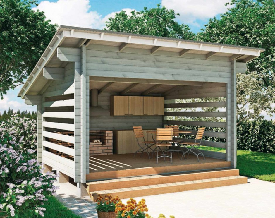 Односкатная беседка 4х5