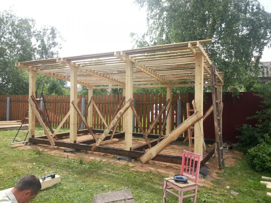 Односкатная беседка 4х5