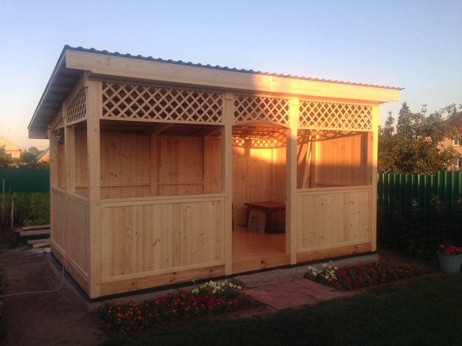 Беседка односкатная 3х4