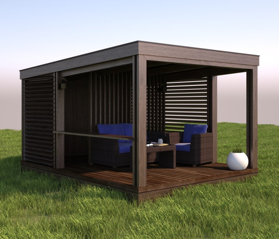 Беседка односкатная 3х4