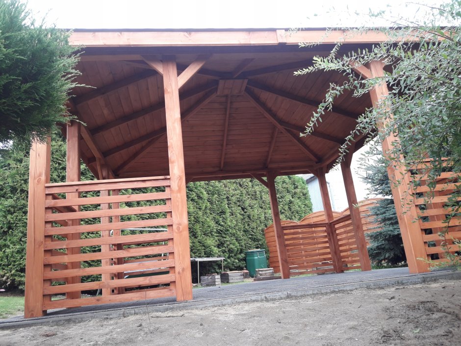 Беседка из дерева односкатная «Грин Вуд»