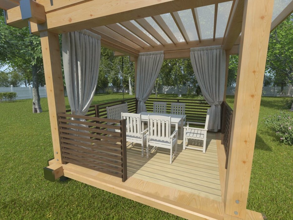 Беседка 3на5 односкатная