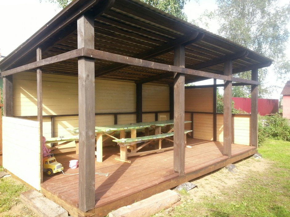 Беседка 3х2.5 с односкатной крышей