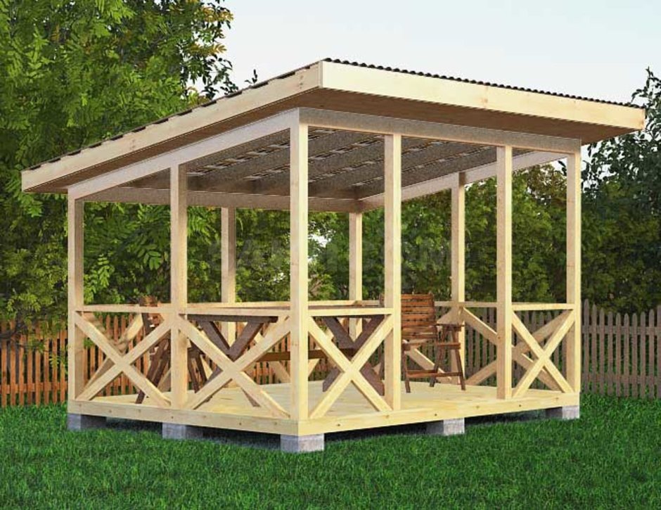 Беседка односкатная 3х3 односкатная