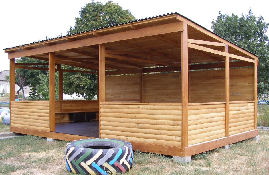 Беседка 2х3 односкатной крышей