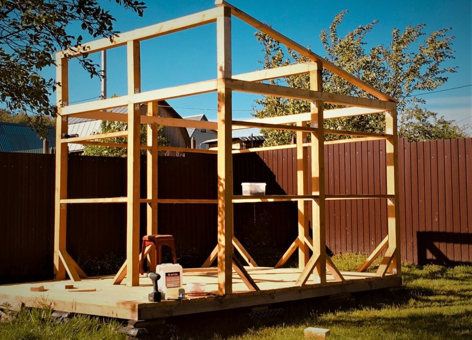 Навес для мангала из дерева