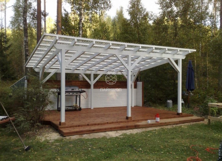 Беседка односкатная 6х3