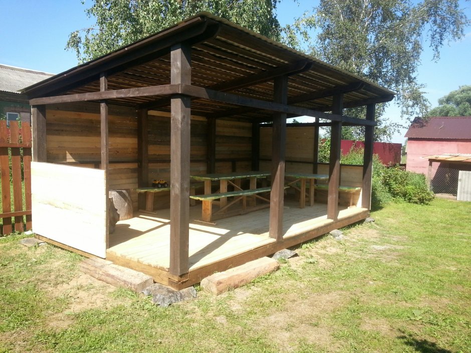 Односкатная беседка 4х5