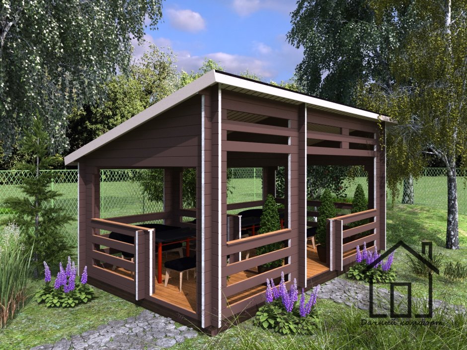 Беседка 3на5 односкатная