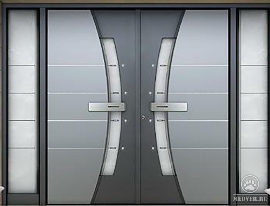 Красивые двойной двери алюминий