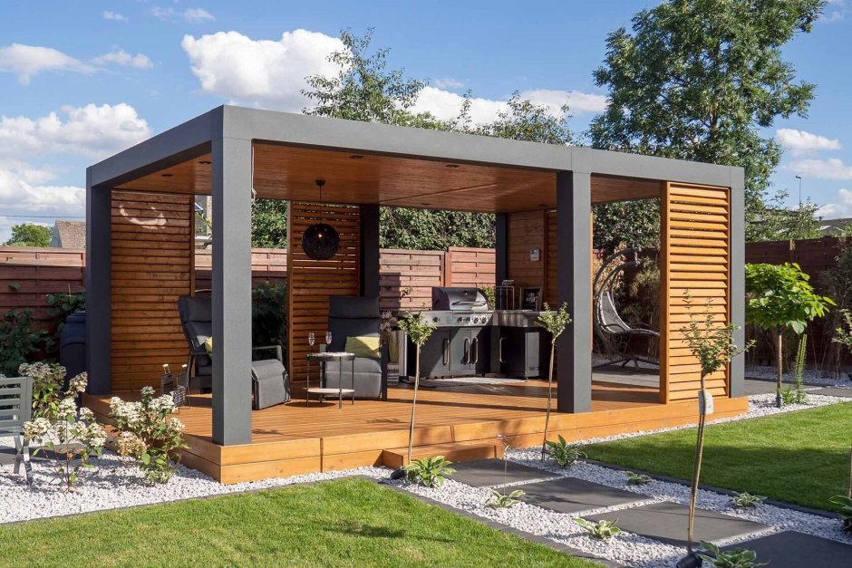 Патио Модерн с барбекю