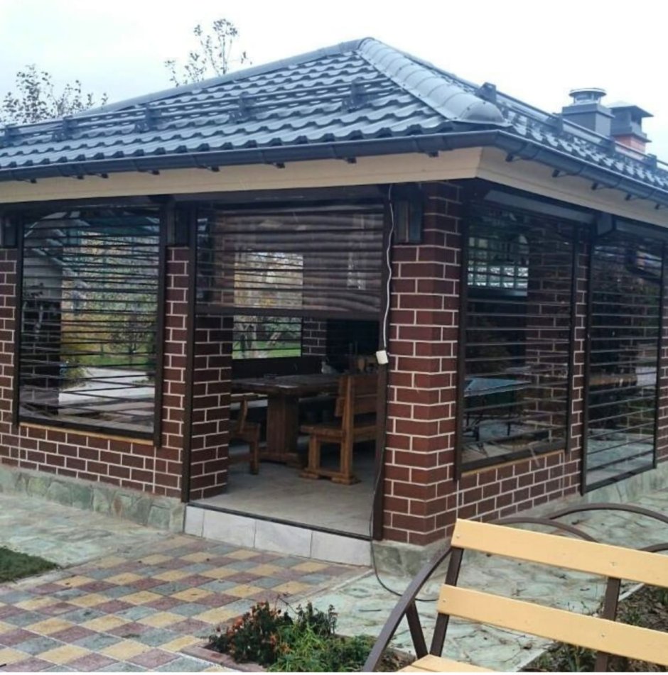 Навес из кирпича