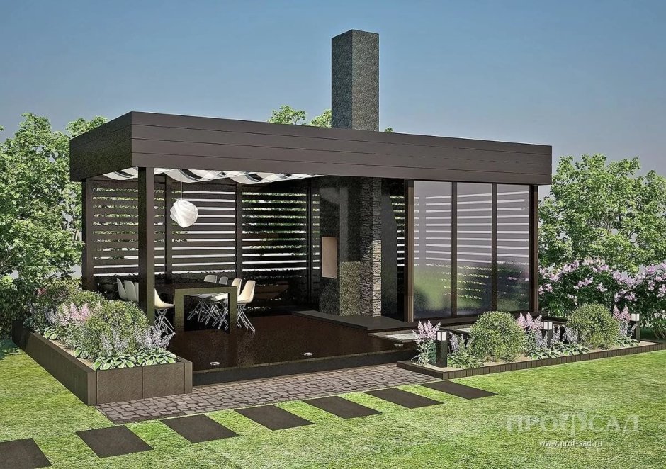 Беседка стиль Баухауз