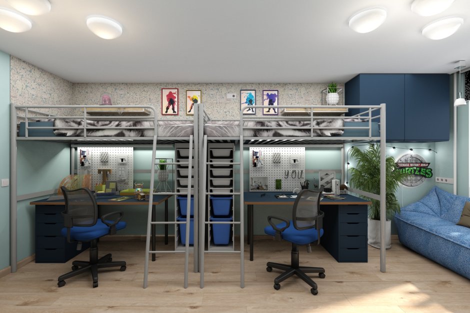 Комната для двух мальчиков школьников