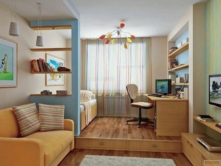 Обставить комнату 13 квадратов для школьника