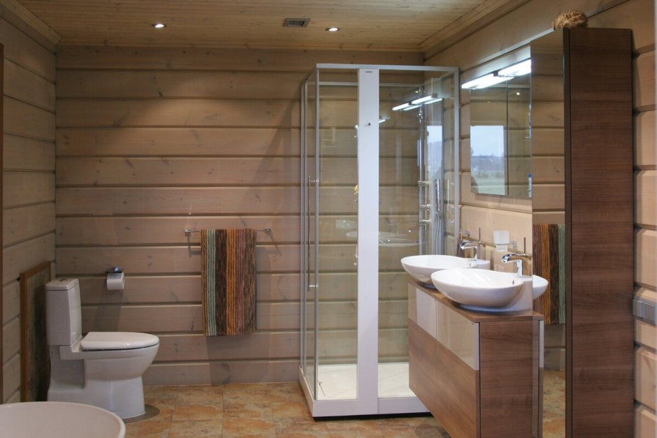 Душевая в деревянном доме