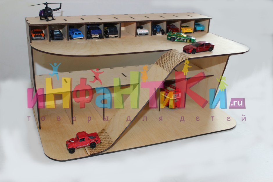 Гараж из картона для машинок