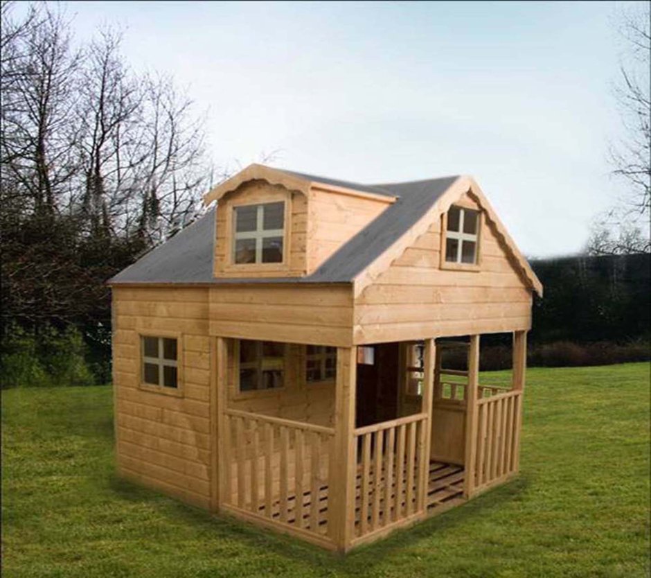 Детский деревянный двухэтажный домик