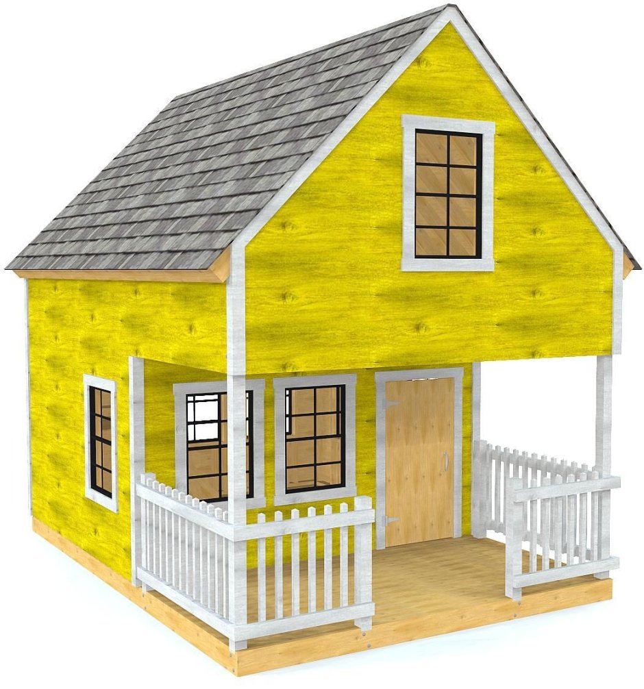 Детский деревянный двухэтажный домик