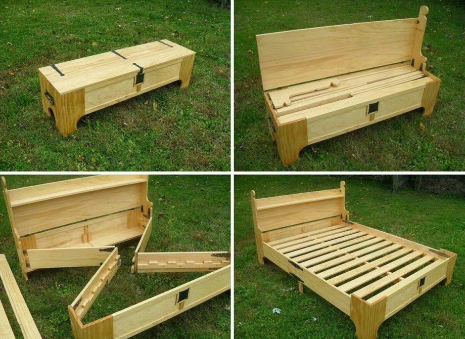 Самодельная деревянная мягкая мебель