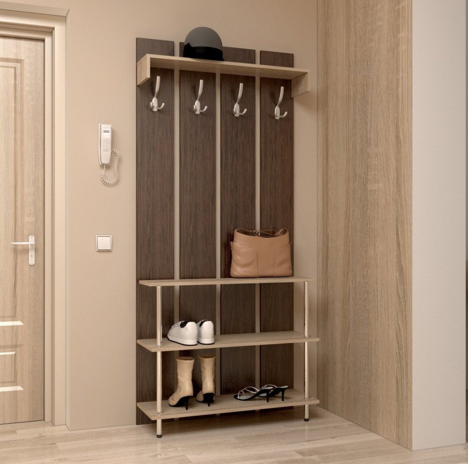 Вешалка напольная с полкой для обуви