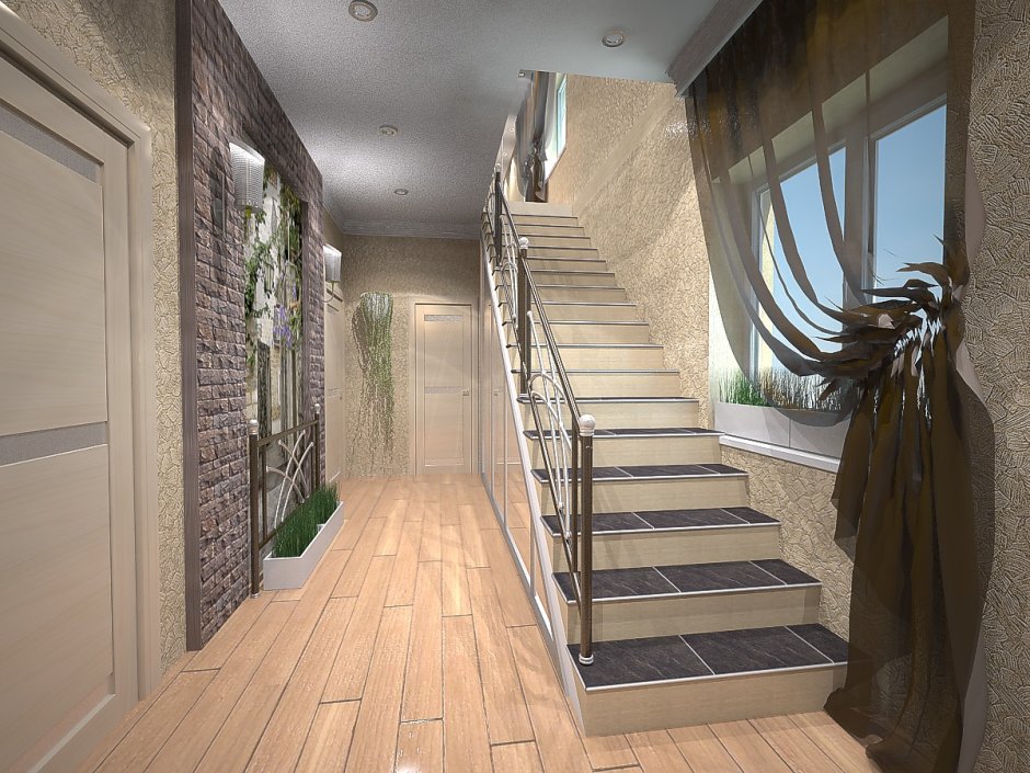 Крутая лестница в доме