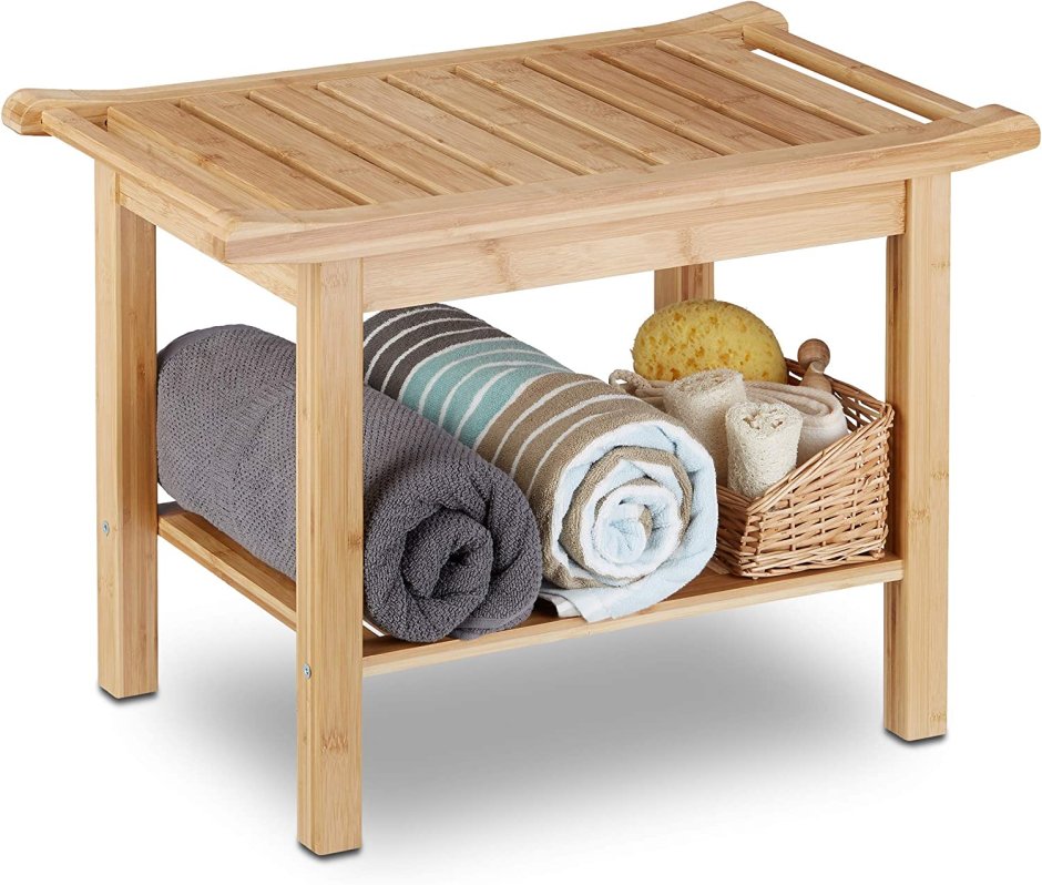 Деревянная скамья в ванную