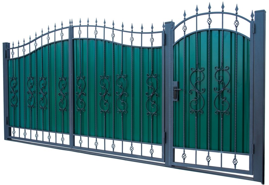 Забор металлический зеленый