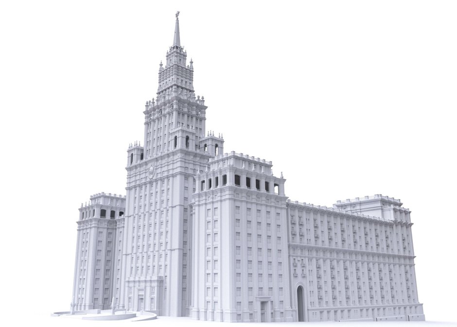 Сталинская высотка МГУ 3d модель