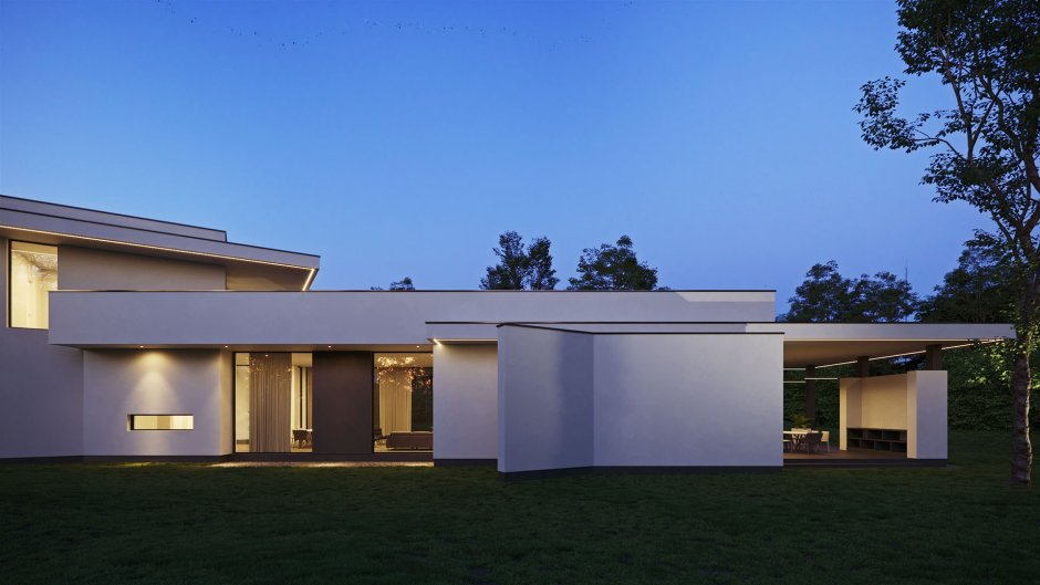 Дома в стиле минимализм с плоской крышей
