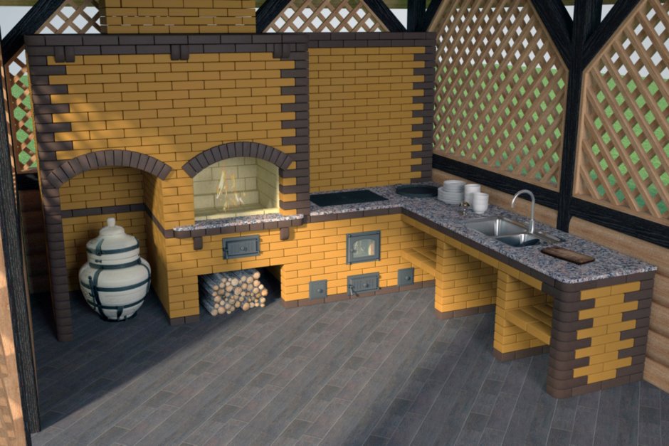 Уличные барбекю комплексы