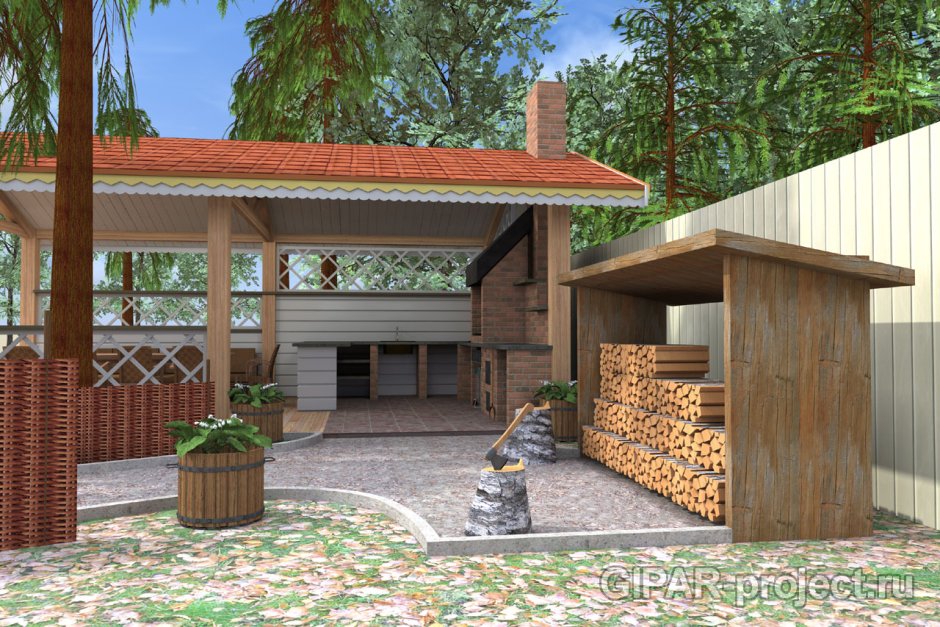 Летняя кухня во дворе