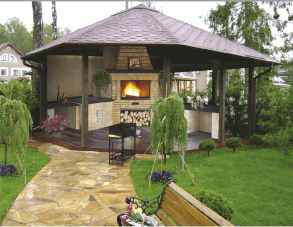 Веранда с мангалом летнее время строить