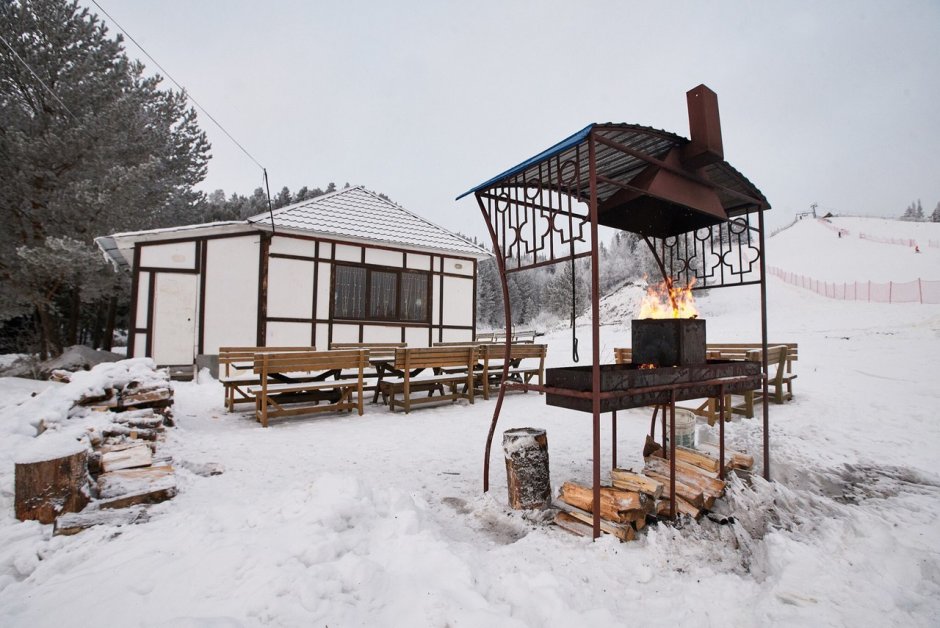 Летняя кухня с барбекю