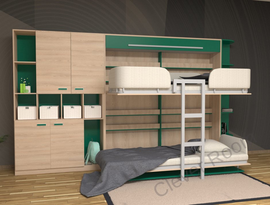 Шкаф-кровать трансформер 33.РФ для двоих детей