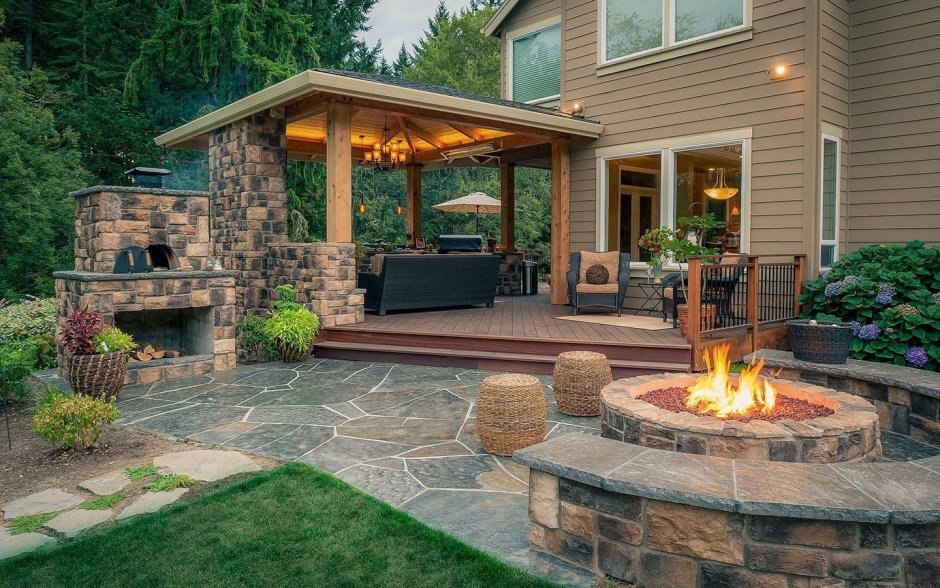 Односкатная кирпичная беседка