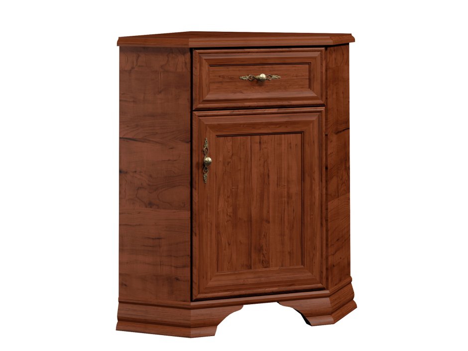 Тумба угловая Кентаки komn1d1s/l левая, каштан