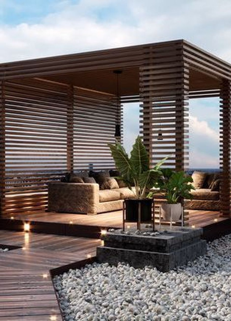 Пергола патио с мангалом