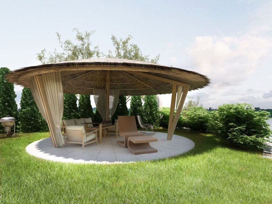 Веранда патио с перголой