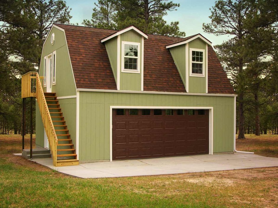 Двухэтажный гараж из сэндвич панелей